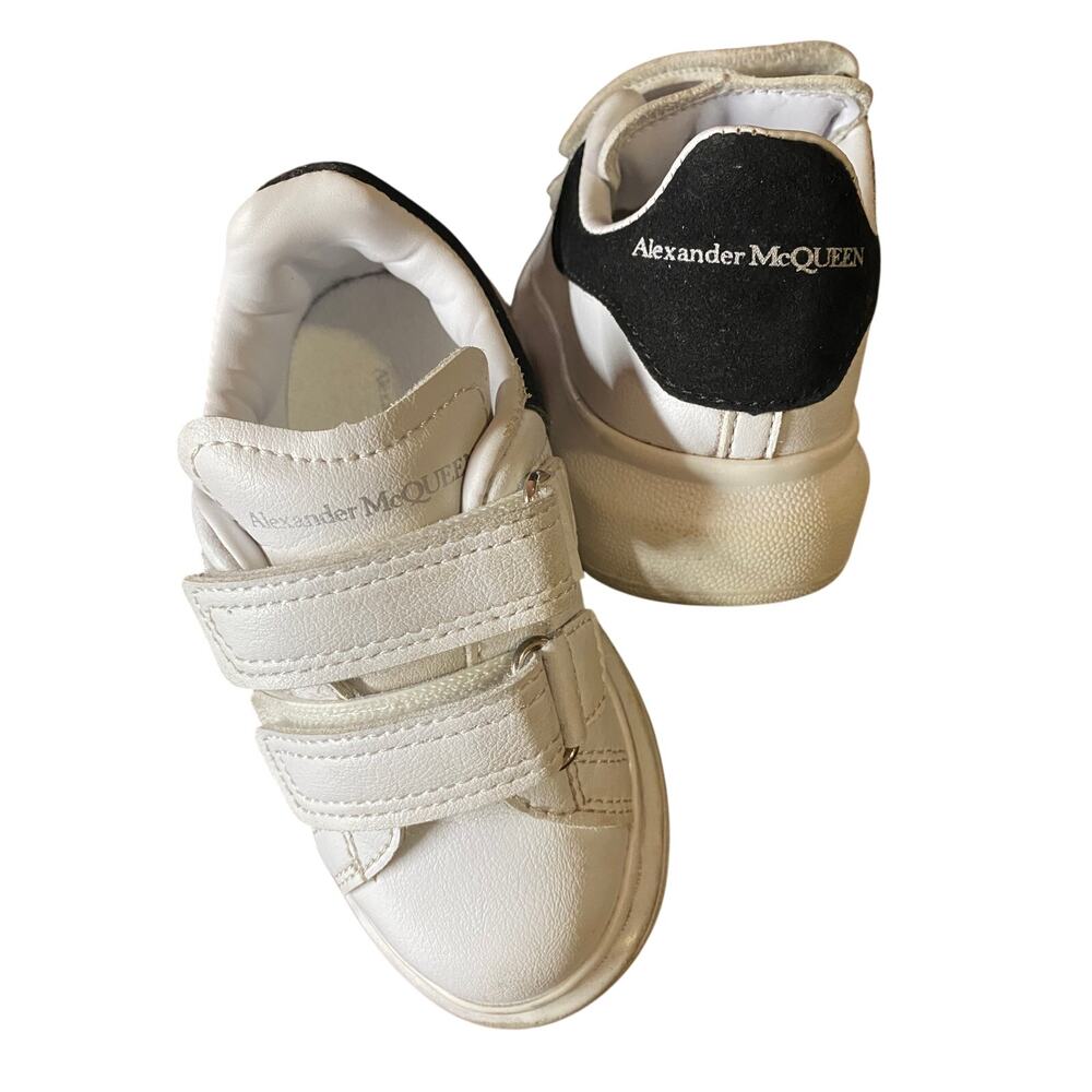 Alexander McQueen Toddler Sneakers EU25 US 8-9 White Leather 2-Strap Chunky Sole